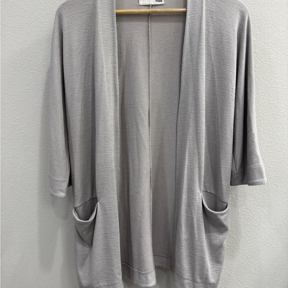 Aritzia Wilfred Light Gray Open Front Cardigan XS